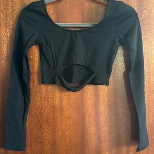 Forever 21 Black Cutout Crop Top